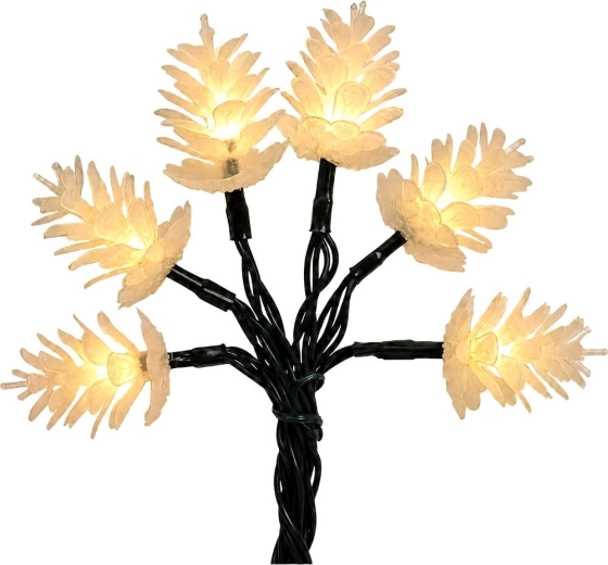Retlux karácsonyi LED-fényfüzér fenyőtobozokkal, 80 LED, meleg fehér, 20 m