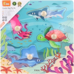 Fa Gomb Puzzle Tengeri Állatok Viga