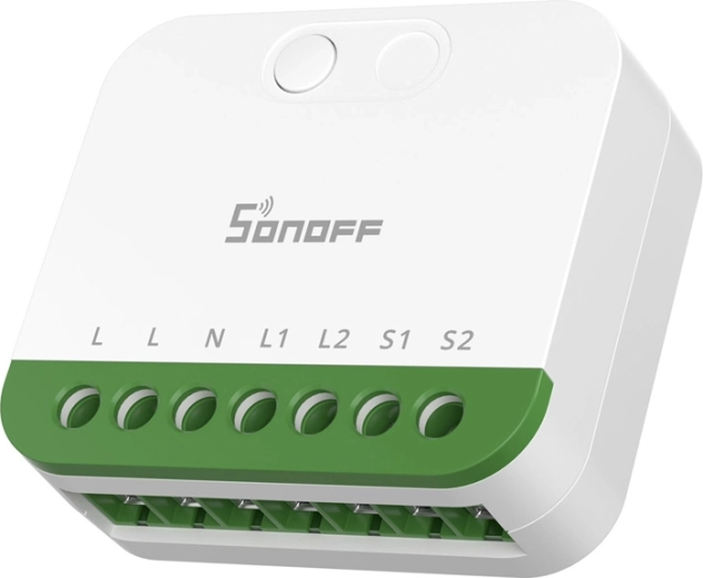 Sonoff mini-2gs matter kétcsatornás okos falis kapcsoló
