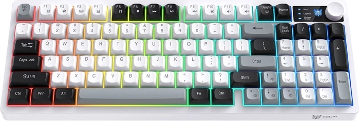 Onikuma MT902 vezeték nélküli gamer billentyűzet 2,4 GHz RGB fekete-fehér