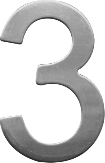 STAR 3 házszám rozsdamentes acélból, 75 mm