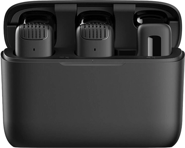 APEXEL APL-MIC008 vezeték nélküli gallérmikrofonok töltőtokkal (USB‑C), 2 db