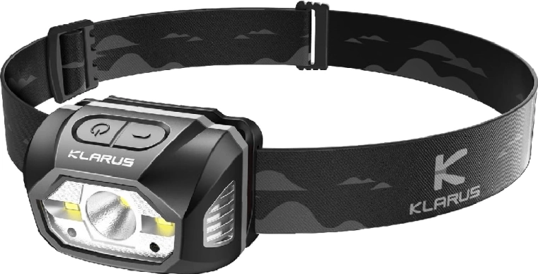 Klarus HM1 szürke, újratölthető fejlámpa mozgásérzékelővel 440 lm, 1800 mAh