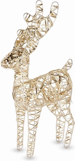 Világító aranyszínű rénszarvas, 30 LED, 37 cm