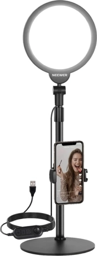 Neewer R06 szelfi készlet 18 cm-es kör LED lámpával és telefontartóval