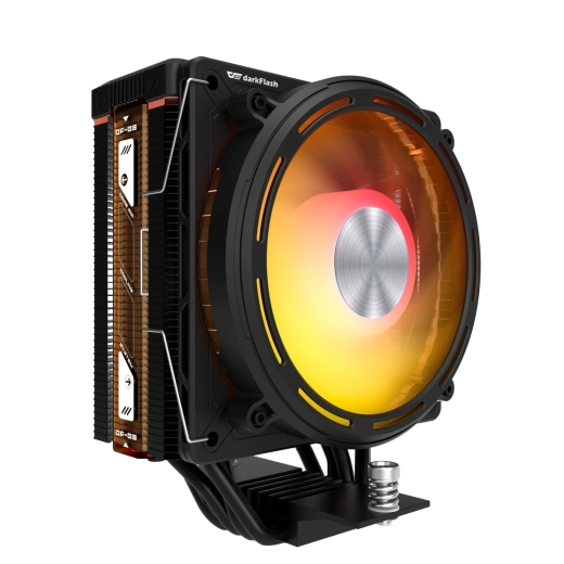 Darkflash e400 argb és LED kijelzős (fekete) CPU léghűtő