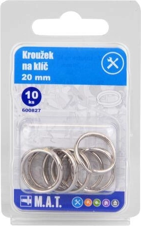 20 mm-es nikkel kulcskarikák (10 db)