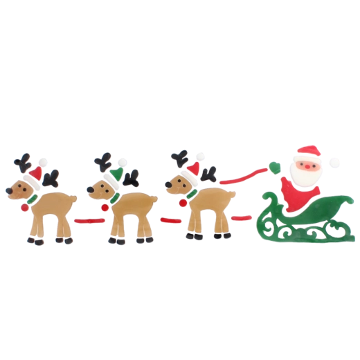 Karácsonyfa és szán rénszarvasokkal ünnepi jelenethez