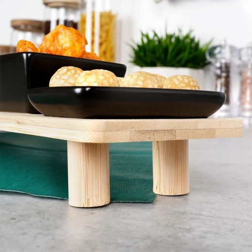 Stabil bambusz tálca lábakon