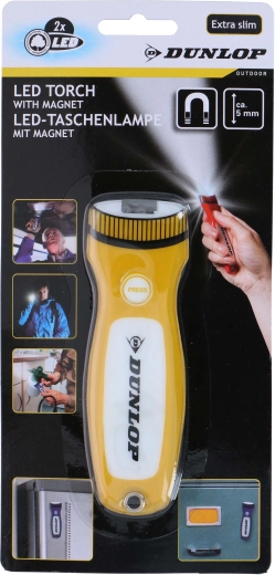 DUNLOP zseblámpa 2× LED-del, mágnessel
