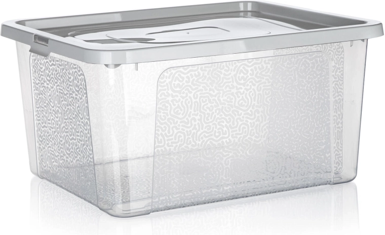 Multibox 20 l tárolódoboz fedéllel és rögzítő kapcsokkal