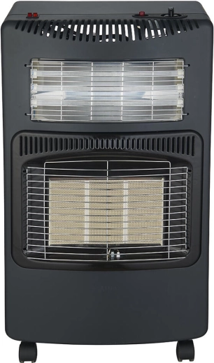 Hordozható kombinált PB- és elektromos kályha kerekekkel