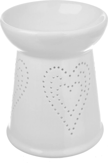 Fehér porcelán aromalámpa szív motívummal