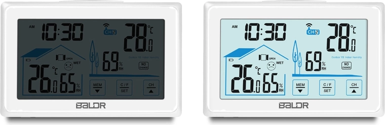 Fényes, háttérvilágított LCD és nagy számjegyek