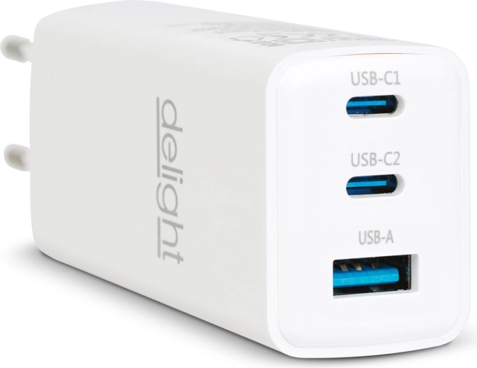 Hálózati adapter USB-A 20 W és USB-C PD 45 W csatlakozóval, fehér
