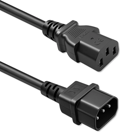 Schuko – IEC C13 tápkábel C14-hez, 3×0,75 mm², 2 m, réz Qoltec