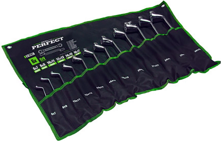 Stalco hajlított villáskulcs készlet 6–32 mm, 12 részes