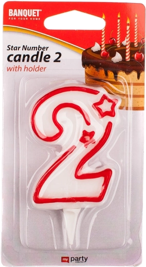 Szülinapi gyertya 2-es szám MY PARTY 7 × 4,5 cm