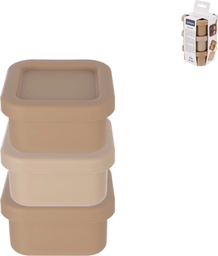 Szilikon mini ételtároló doboz készlet, négyzet 160 ml, 3 db (mix)