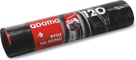 Húzózáras szemeteszsákok 120 l, fekete, 70 × 100 cm, 35 µ, 10 db