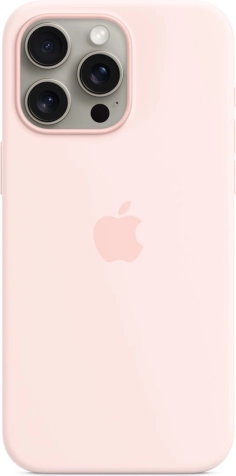 szilikon tok MagSafe-fel iPhone 15 Pro Maxhoz – világos rózsaszín