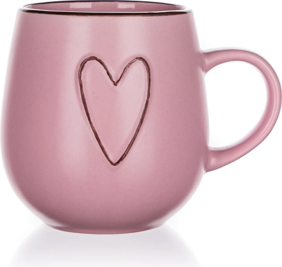 Heart rózsaszín kerámia bögre 500 ml