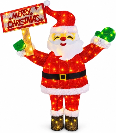 120 cm-es karácsonyi LED-dekoráció, Santa Claus