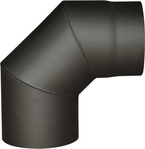 Füstcső könyök 125 mm 90°, fekete, 1,5 mm falvastagság