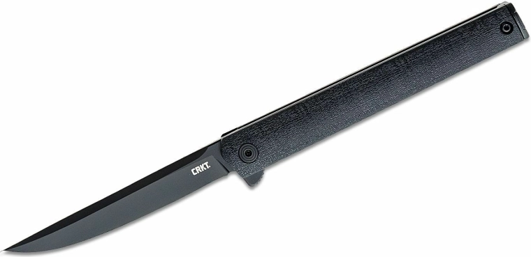CRKT CEO Flipper Black zsebkés, teljesen fekete, 8,5 cm penge, GRN
