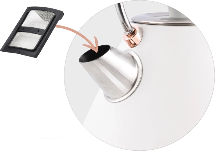 Fém kiöntő kivehető vízkőszűrővel