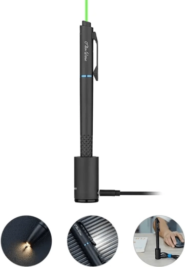 Nagyon sokoldalú 4 az 1-ben: toll, két LED és zöld lézer