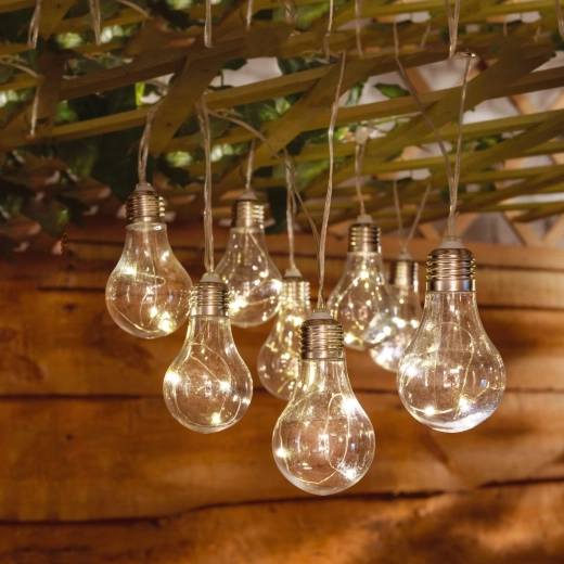 Napelemes kerti fényfüzér 3,8 m, 10 LED, meleg fehér
