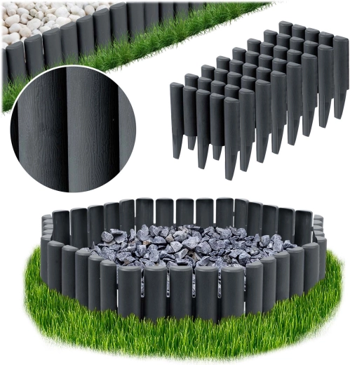 Plonos kerti szegély 2,2 m, szürke