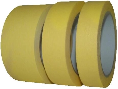 Krepp festőszalag 38 mm × 50 m sárga, hőállóság 60 °C-ig