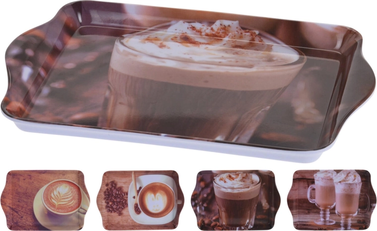 Melamin tálca Kávé 21 × 14,3 × 2 cm, vegyes dekor