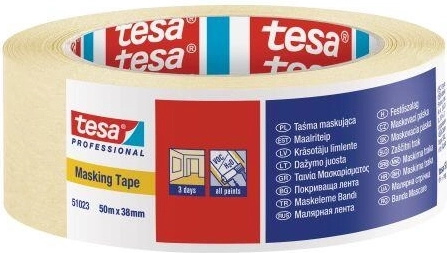 Krepp maszkolószalag 38 mm × 50 m sárga Tesa