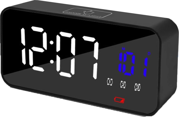 Elektronikus LED ébresztőóra tükrös kijelzővel és hőmérővel – 1 darab