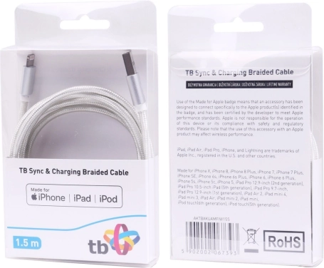 Lightning-USB kábel 1.5m ezüst MFi