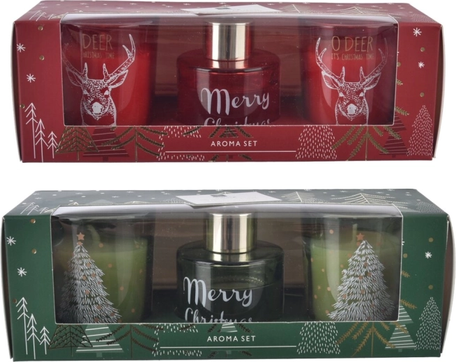 Karácsonyi aroma diffúzor és gyertya szett 30 ml (2 változat)