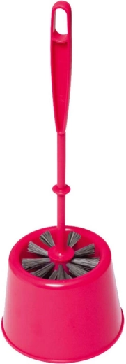 Mini kerek műanyag WC-készlet, kefe átmérője 7,5 cm, színmix
