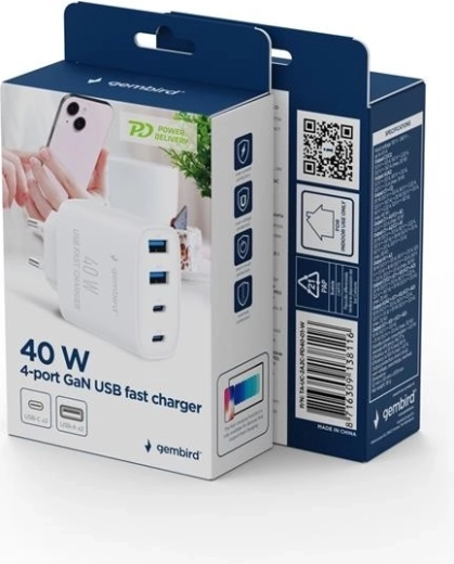 Gyors töltés akár 40 W-ig (USB PD + QC 3.0)