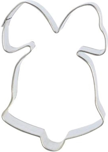 Szalaggal díszített csengő alakú süteményszaggató 7 cm