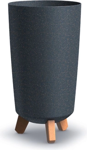 Gracia Tubus Slim Eco Wood virágtartó, 19,5 cm, antracit
