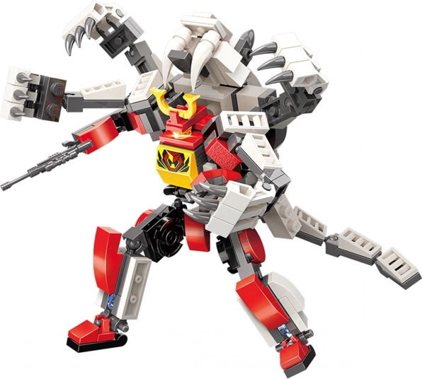 Qman Mecha Corps Flash Warrior 2 az 1-ben építőkészlet – robot és tigris