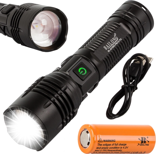 Taktikai Bailong LED zseblámpa zoom funkcióval