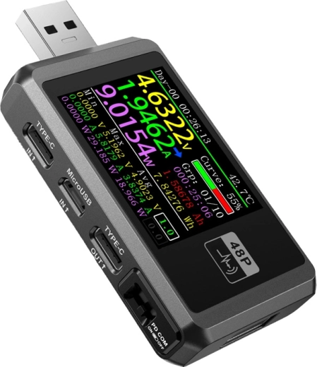 FNIRSI FNB48P USB port teszter fekete