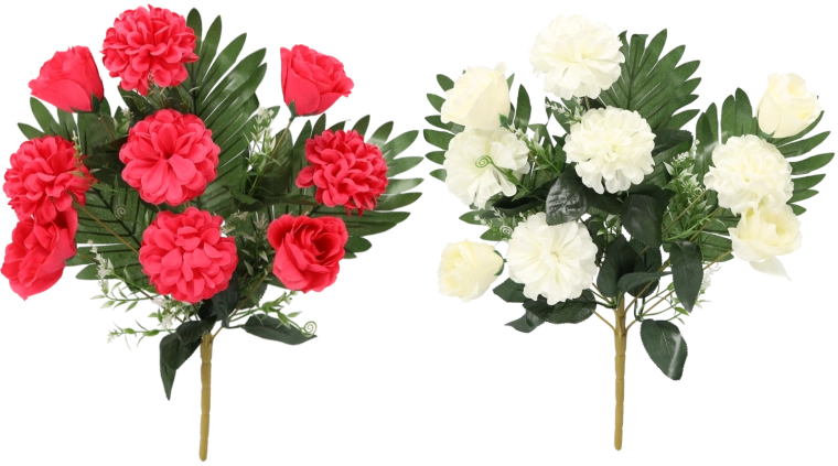 Mű ág – 9 krizantémos csokor, 47–50 cm, vegyes színek