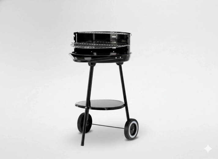 Kerti faszenes grill kerekekkel 58 × 44 × 72 cm