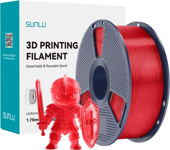 Sunlu PLA+ filament 1,75 mm – áttetsző piros