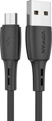 Kábel USB k Micro USB Vipfan Racing X05, 3A, 1m, fekete
